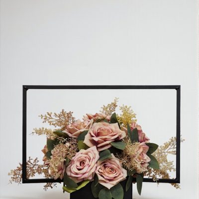 ‎pink-roses-flower-box-modern-black-frame.jpg